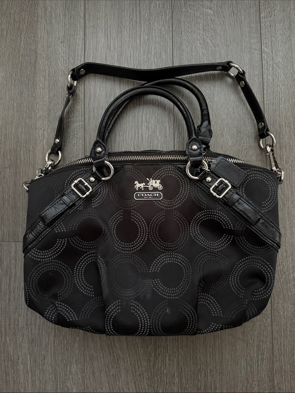 Coach Madison Dotted Op Art Sophia Satchel 15935 - Teal Lining (PROJECT BAG)